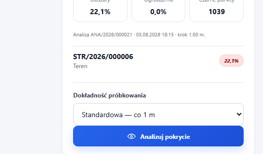 ASK Security Designer — ustawienia analizy pokrycia i parametry badania